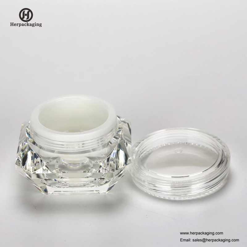 HXL2210 Lọ kim cương Hình dạng sang trọng acrylic Double Walled rỗng Mỹ phẩm kem jar
