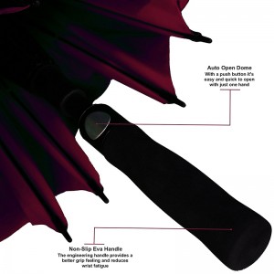 Promo đôi lớp chống gió Tự động mở ô golf với logo tùy chỉnh tay áo vai