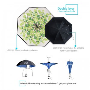 Quà tặng cá nhân Hướng dẫn sử dụng vật phẩm mở Windproof Đảo ngược hoa mưa Ô