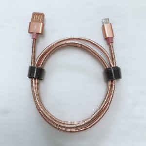 Cáp mặt kép USB 2.0 Cáp kim loại Sạc tròn Nhôm Vỏ Micro to Cáp dữ liệu USB 2.0