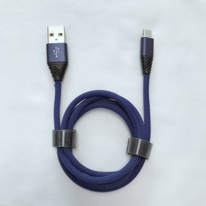Bện sạc nhanh Vòng nhôm Vỏ uốn cong Cáp dữ liệu USB cho micro USB, Loại C, sạc sét iPhone và đồng bộ hóa