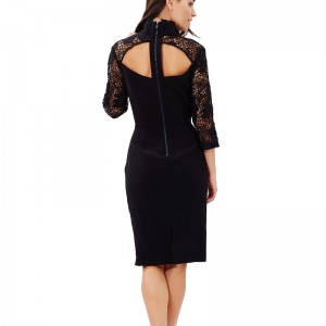 3/4 tay áo midi ren đen