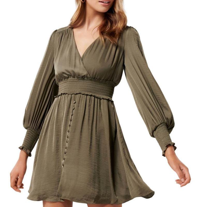 Hot bán khaki dài tay nữ mini váy