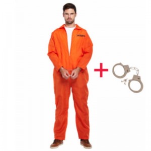 MENS PRISONER TRÊN ORANGE JUMPSUIT CONVICT STAG DO BÊN FSTY DRESS COSTUME