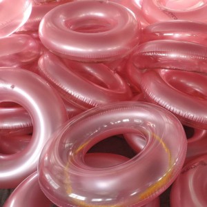 Giant bơm hơi vàng long lanh trong suốt bơi ống bơi vòng hồ bơi nổi