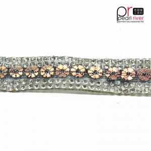 Cắt tỉa rhinestone mới nhất với may sequin tùy chỉnh