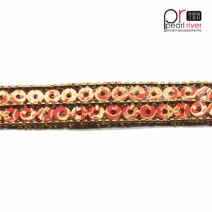 Mới cắt hạt với đôi may màu cam sequin