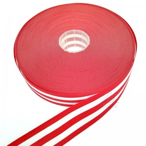 Nhà máy 25mm Dải băng sọc grosgrain hai màu cho bao bì quà tặng