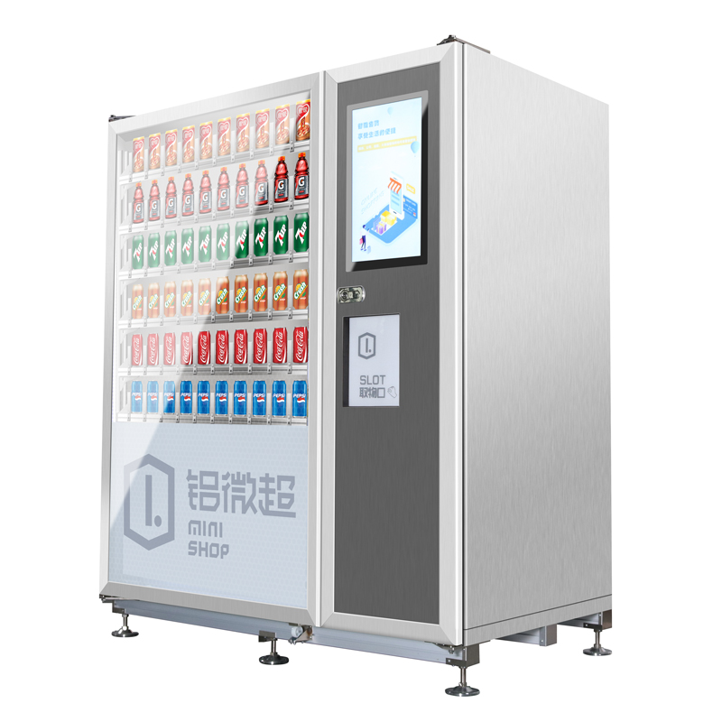 SWIFT Mẫu mới Cửa hàng tiện lợi bằng nhôm Tự động uống lạnh Combo Quảng cáo Máy bán hàng tự động với màn hình LCD