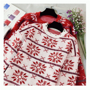 Mới đến Mới Lá rời Jacquard Tops Áo len dệt kim Pullovers cho phụ nữ