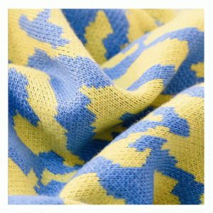 Cộng với kích thước dài cơ thể Angora Wool Wave Jacquard dày ấm đan áo len