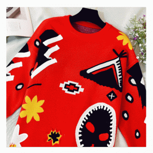 Thiết kế áo len dệt kim châu Âu kích thước dày của Mỹ