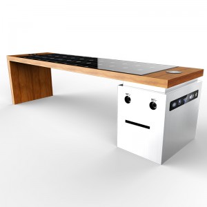 Smart Metal Park Bench Năng lượng mặt trời Sản phẩm sạc điện thoại và thiết bị quảng cáo