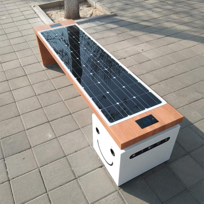 Smart Metal Park Bench Năng lượng mặt trời Sản phẩm sạc điện thoại và thiết bị quảng cáo