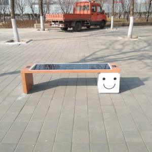 Smart Metal Park Bench Năng lượng mặt trời Sản phẩm sạc điện thoại và thiết bị quảng cáo