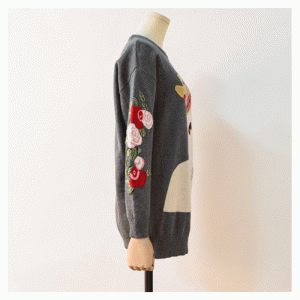 Logo tùy chỉnh Loose American European Size Crown Dog Áo thun nữ Áo len