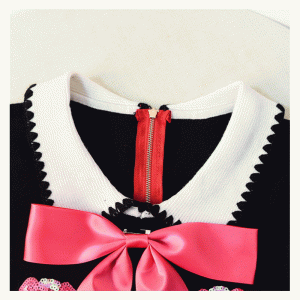 Quần áo phụ nữ thêu hoa áo thun dệt kim