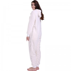 Phụ nữ kem Onesie Pyjama trùm đầu với Tai động vật