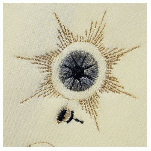 2019 Loose nặng Work Gold Fur Luxy Starry Thêu Vòng cổ dày đan áo len