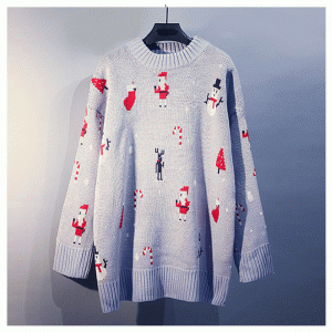 Áo len Pop 2019 Nữ mùa đông Phiên bản Hàn Quốc Loose đáy Giáng sinh Áo len đan màu đỏ