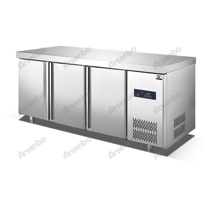 Thiết kế sang trọng nhà bếp thương mại undercount tủ lạnh tủ lạnh bàn làm việc phù hợp cho chảo nướng 400 * 600mm