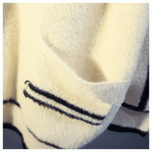 2019 Mới nhất Loose giả sọc sọc Jacquard Áo len cardigan cardigan