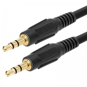 3,5 mm AUX Nam đến Nam Cáp âm thanh nổi Tai nghe phụ trợ Dây MP3 PC - mạ vàng 6 feet
