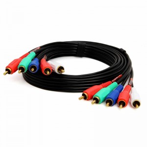 Cáp âm thanh thành phần 5-RCA Male đến 5RCA Male RGB cho HDTV - Mạ vàng từ RCA đến RCA