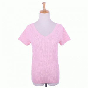 Áo lưới kim cương 2018 mùa hè ngắn tay áo dệt kim áo len nữ