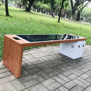 Solar Powered Smart Nội thất ngoài trời Ghế kim loại Ghế ngồi cho công viên và đường phố