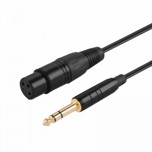 Cáp TRS 6.35mm (1/4 inch) từ nam đến XLR, màu đen
