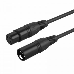 XLR Nam đến XLR Nữ Cân bằng 3 Cáp Mic PIN, Đen