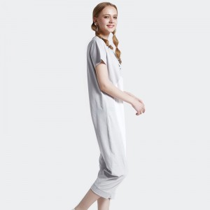 Phụ nữ thêu bông-Spandex đơn Jersey Onesie