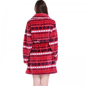 Phụ nữ in Robes Flannel Lông cừu Bộ đồ ngủ