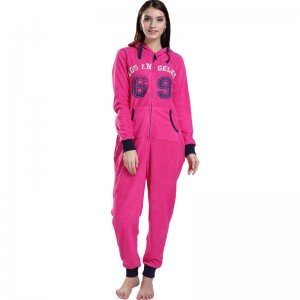 Người lớn Microfiber Lông cừu trùm đầu Onesie Pyjama Bộ cho phụ nữ
