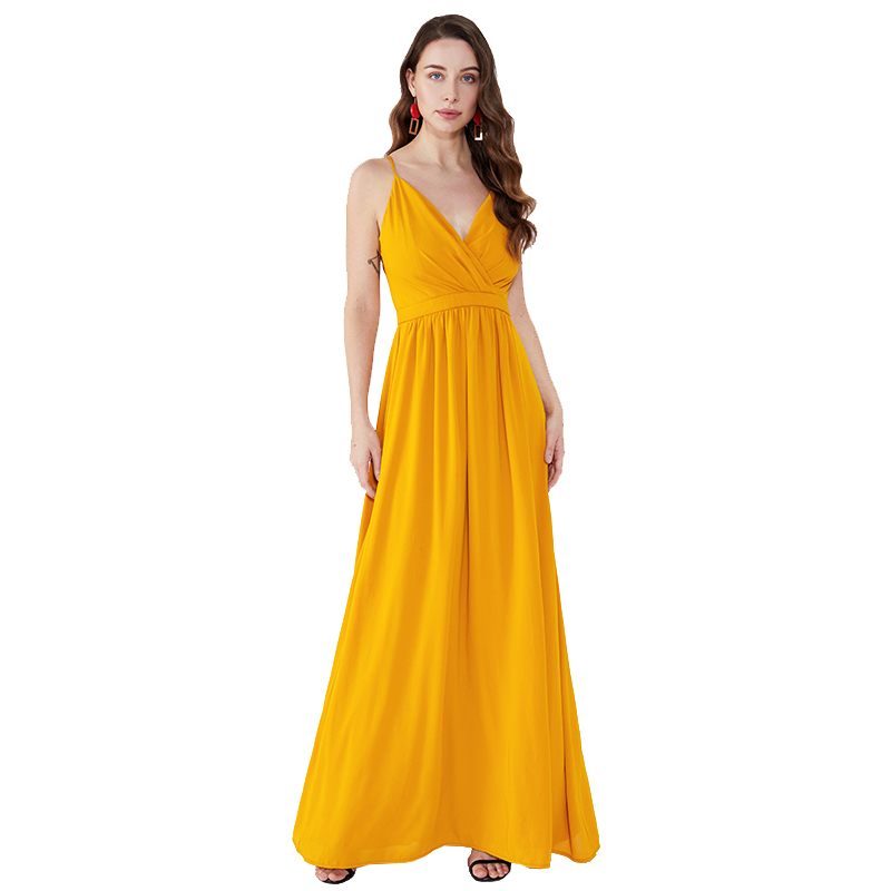 Orange Casual Woman Plus Size Ruched Long Party Dress Dress