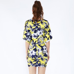 Sexy Girl quấn quần áo tổng thể đám cưới in hoa váy phụ nữ đẹp thanh lịch công sở váy