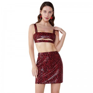 Leopard In Halter Short Sexy Băng Nữ Quần áo Two Piece Set