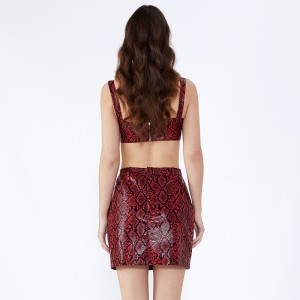 Leopard In Halter Short Sexy Băng Nữ Quần áo Two Piece Set