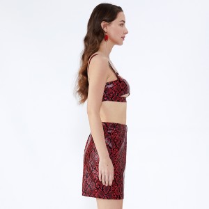 Leopard In Halter Short Sexy Băng Nữ Quần áo Two Piece Set