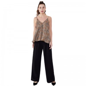 Thiết kế mới nhất Loose Streetwear Ladies Trouser Áo khoác đen JSDJ2516