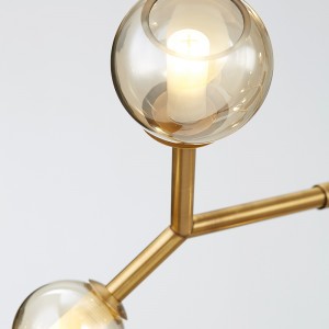 Cá tính đơn giản Kính sắt Phòng khách Phòng ăn Đèn chùm khách sạn Km2149