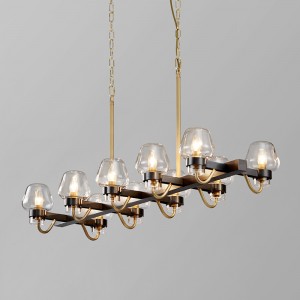 Cửa hàng phòng khách bằng kính đơn giản bằng sắt Khách sạn Đèn chùmkm2147