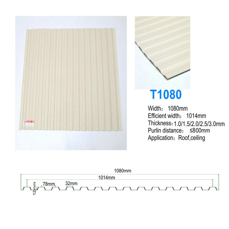 T1080 Tấm ốp tường PVC trắng Tấm nhựa hình thang Celing Tấm Tấm