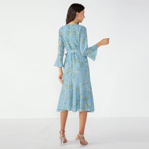 Sky Blue Fancy Dinner Tutu Kiểu dáng châu Phi Đầm mùa đông