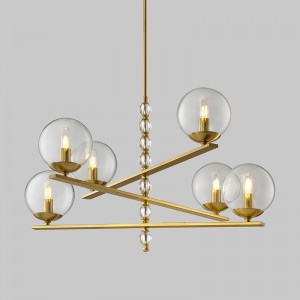 Thiết kế nghệ thuật hiện đại Phòng khách Thời trang Bóng đèn chùm thủy tinh Km2131