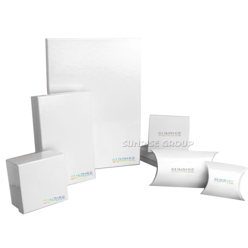 Luxury Clear Paper Hộp quà tặng bao bì nguyên chất màu trắng với logo tùy chỉnh