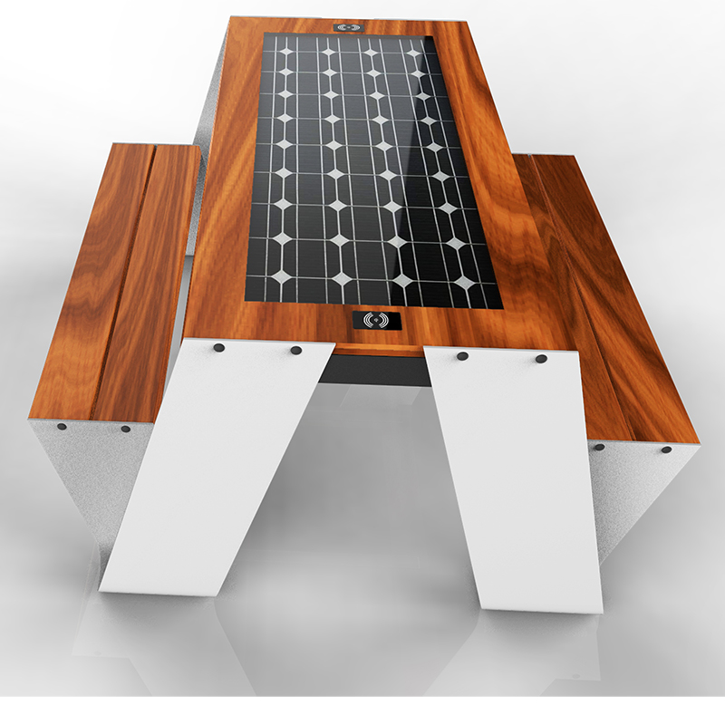 Thiết kế mới Dã ngoại ngoài trời Nội thất năng lượng mặt trời Công viên thông minh Bàn ghế