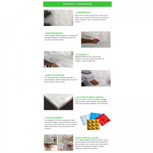 Vật liệu nhựa PVC cách âm Tấm tường trang trí Độ dày 1mm Tấm tường 3D để trang trí nội thất