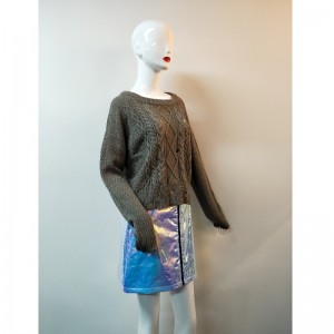 GRAY CÁP KNIT SWEATER RLWS0053F